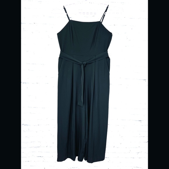 NWT🤩 |•NINE WEST•| Black Jumpsuit Belted Wide Leg - Picture 2 of 15
